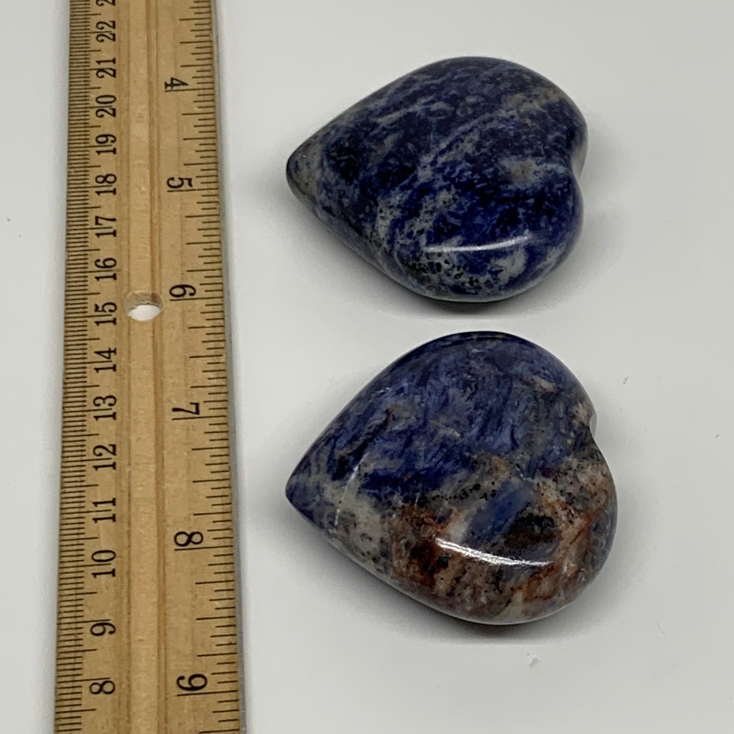 148g, 1.9"-2, 2pcs, Natural Sodalite Heart Polished Gemstone, B34872