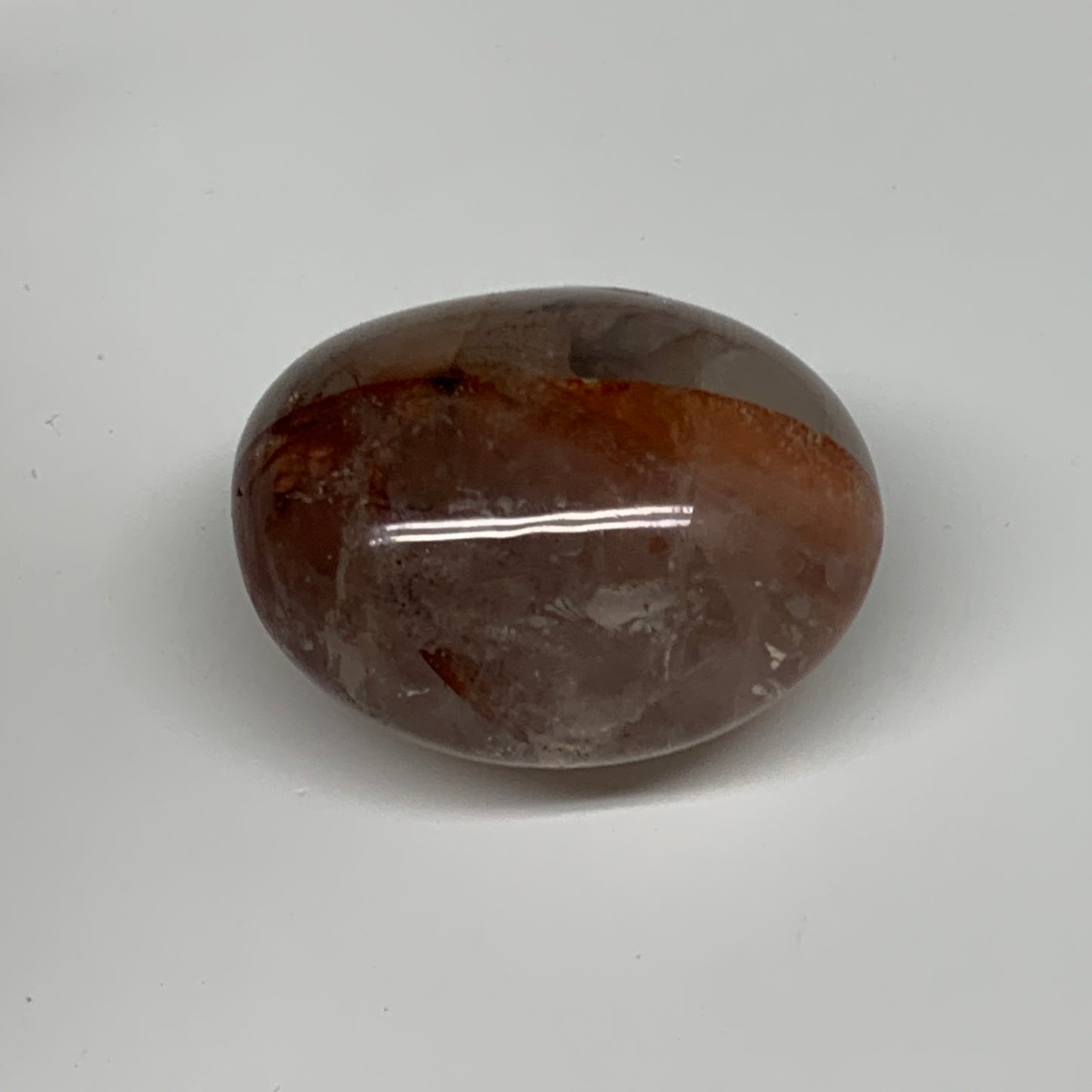 120.9g,2.2"x1.8"x1.3", Red Hematoid Fire Quartz Palm-Stone Crystal Polished, B30