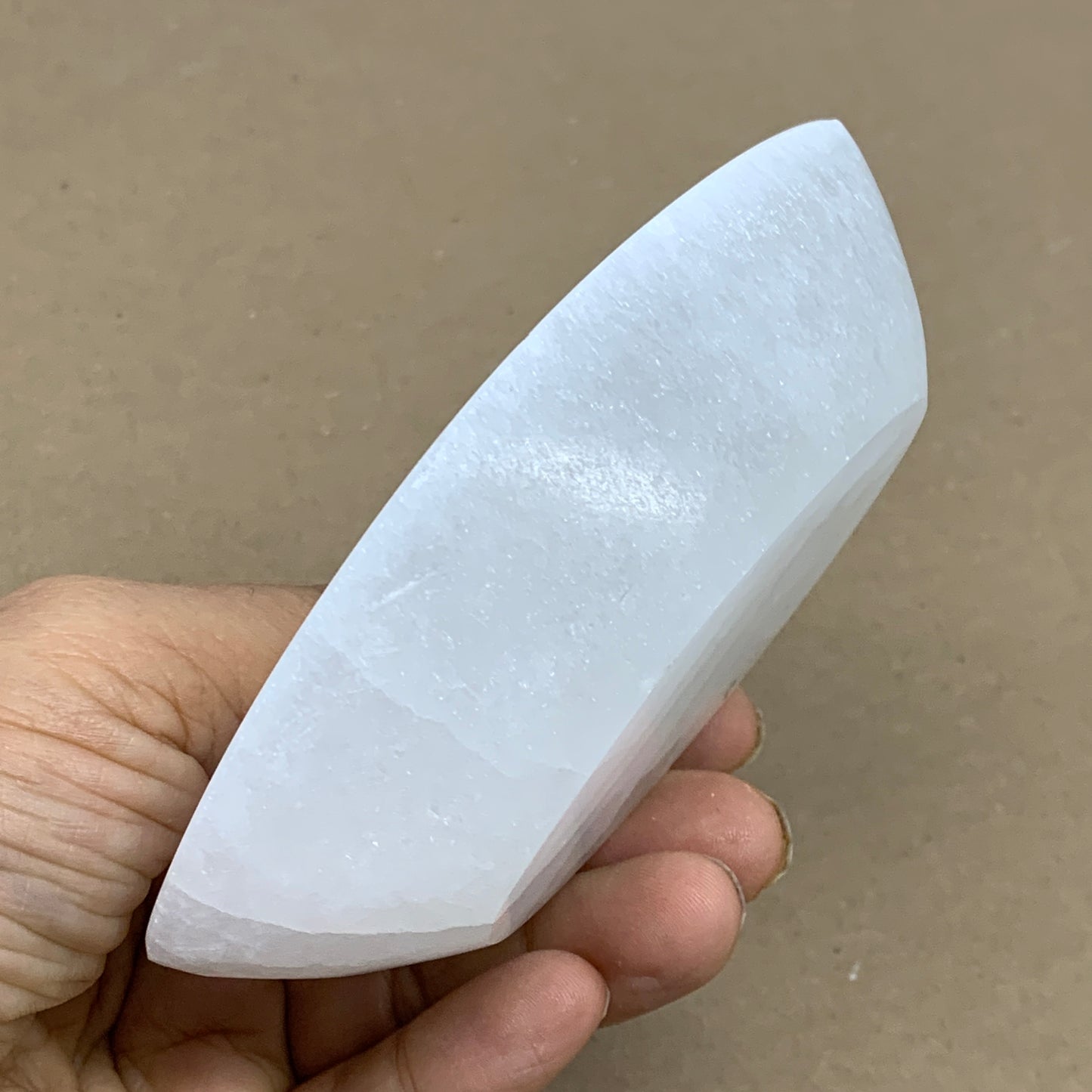 216g, 4.6"x2.6"x1.1", Natural Eye Shape Selenite Bowl Crystals, B36175
