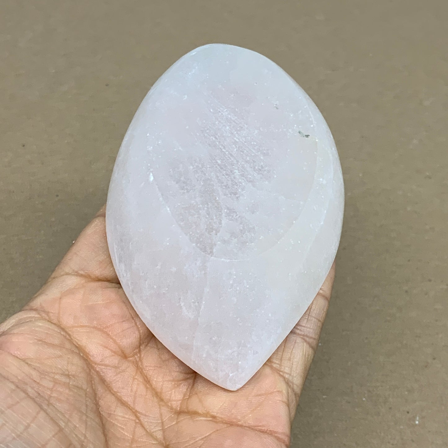 216g, 4.6"x2.6"x1.1", Natural Eye Shape Selenite Bowl Crystals, B36175
