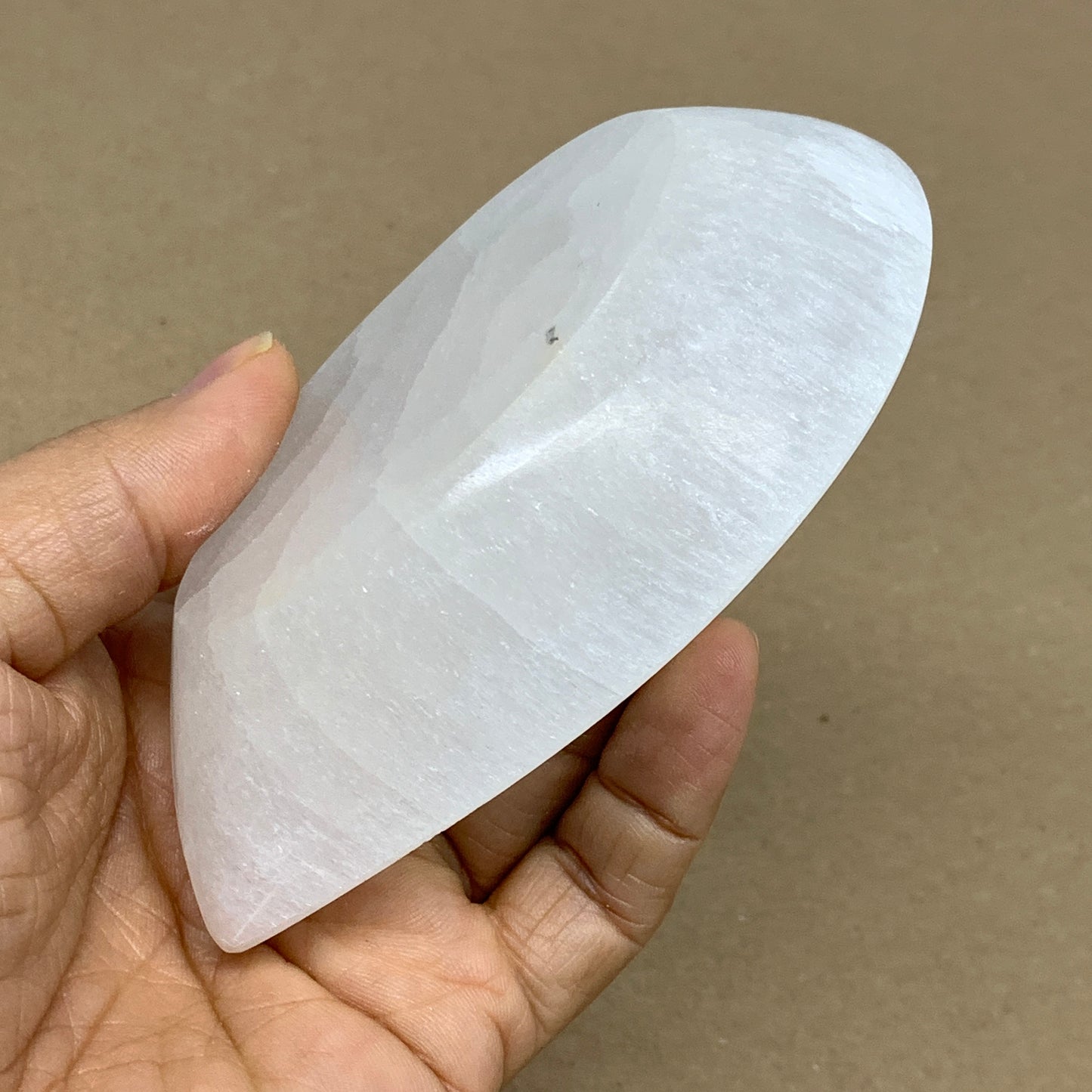 216g, 4.6"x2.6"x1.1", Natural Eye Shape Selenite Bowl Crystals, B36175