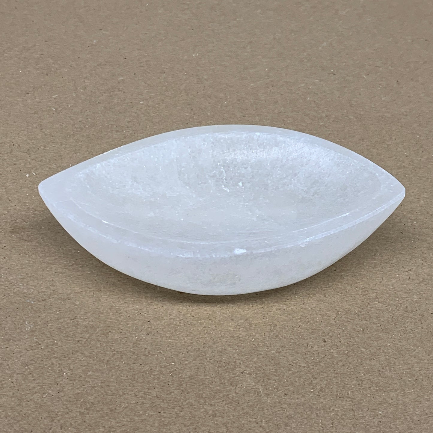 216g, 4.6"x2.6"x1.1", Natural Eye Shape Selenite Bowl Crystals, B36175