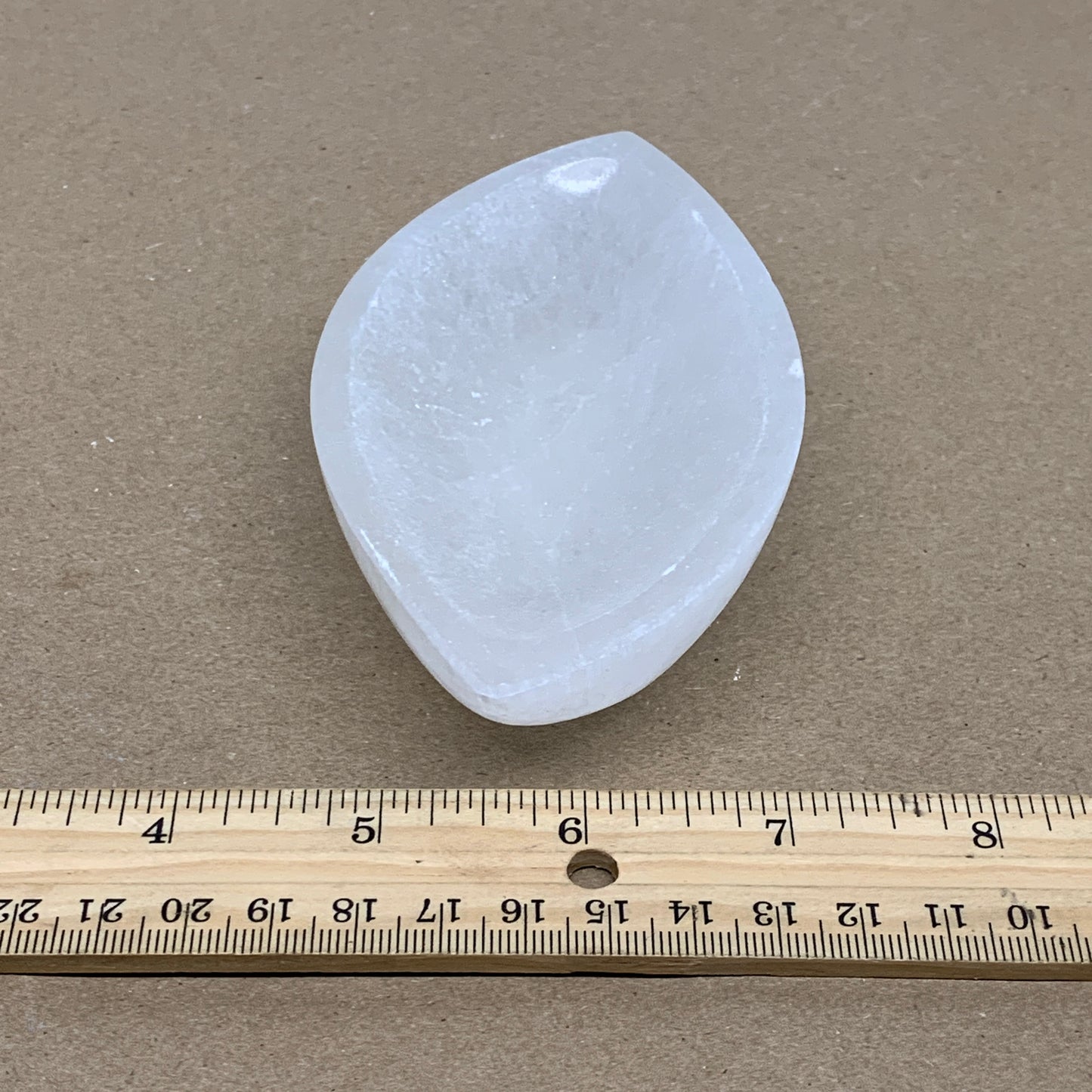 216g, 4.6"x2.6"x1.1", Natural Eye Shape Selenite Bowl Crystals, B36175
