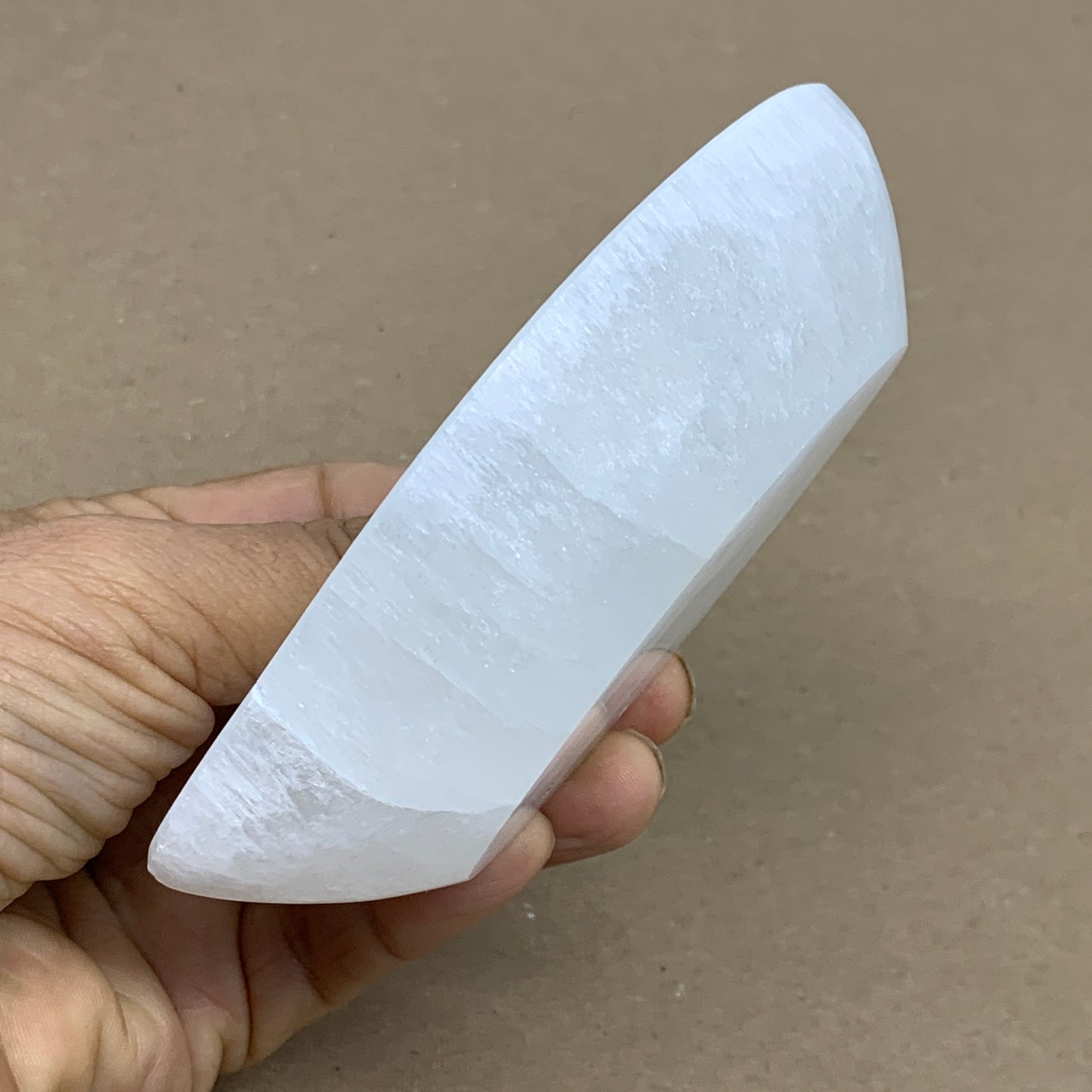227g, 4.7"x2.7"x1.1", Natural Eye Shape Selenite Bowl Crystals, B36176