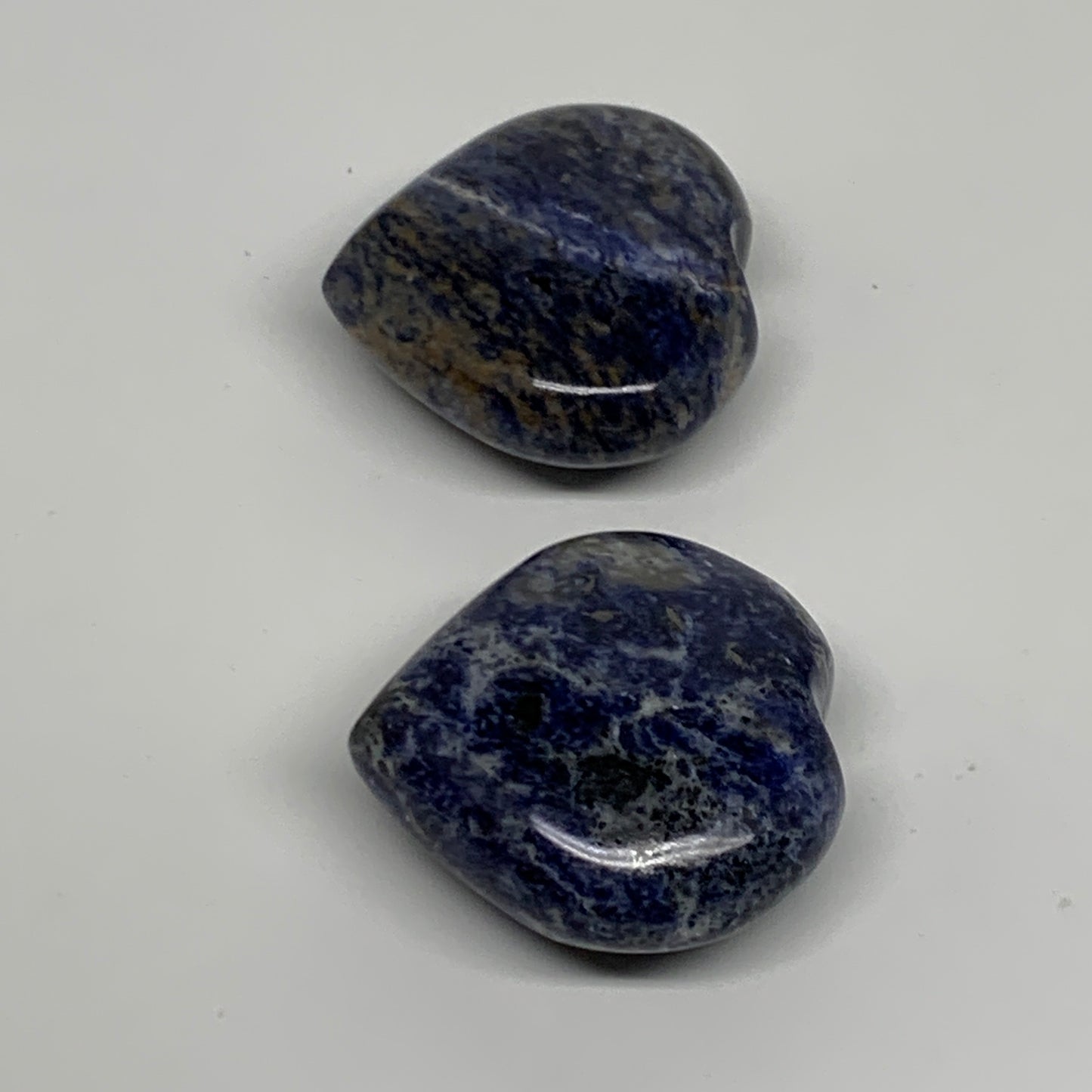 139.9g, 1.9"-1.9", 2pcs, Natural Sodalite Heart Polished Gemstone, B34874
