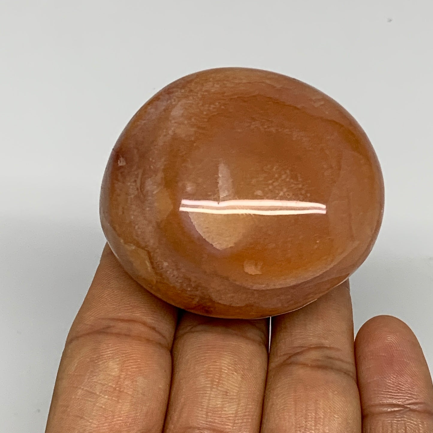 124g, 2.1"x1.9"x1.3", Red Carnelian Palm-Stone Gem Crystal Polished, B28402