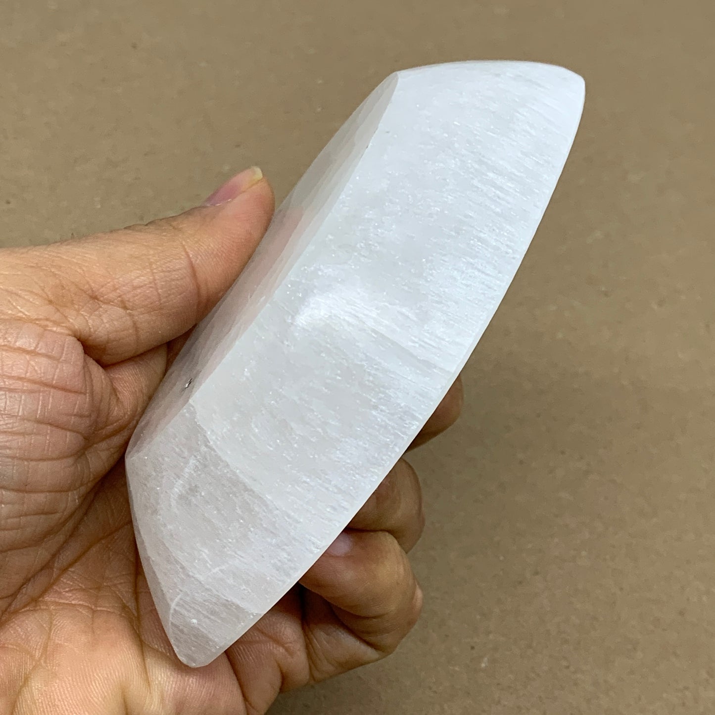 227g, 4.7"x2.7"x1.1", Natural Eye Shape Selenite Bowl Crystals, B36176