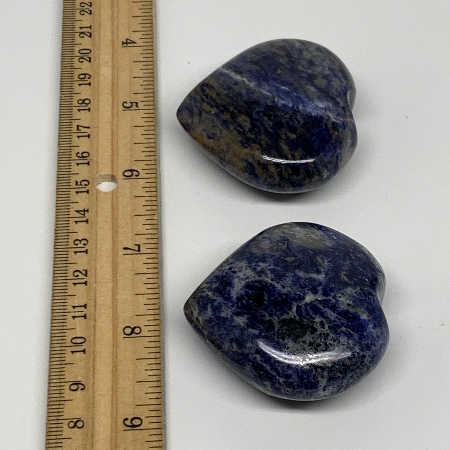 139.9g, 1.9"-1.9", 2pcs, Natural Sodalite Heart Polished Gemstone, B34874
