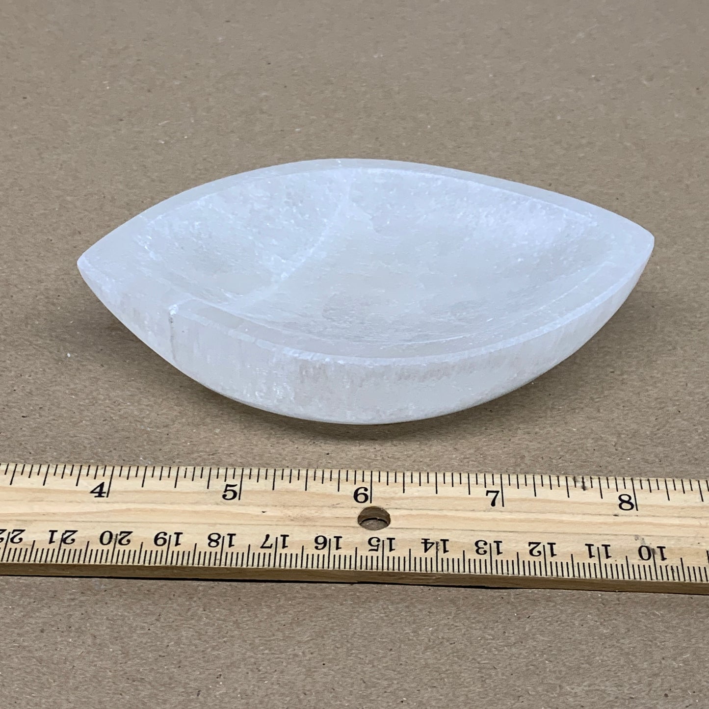 227g, 4.7"x2.7"x1.1", Natural Eye Shape Selenite Bowl Crystals, B36176
