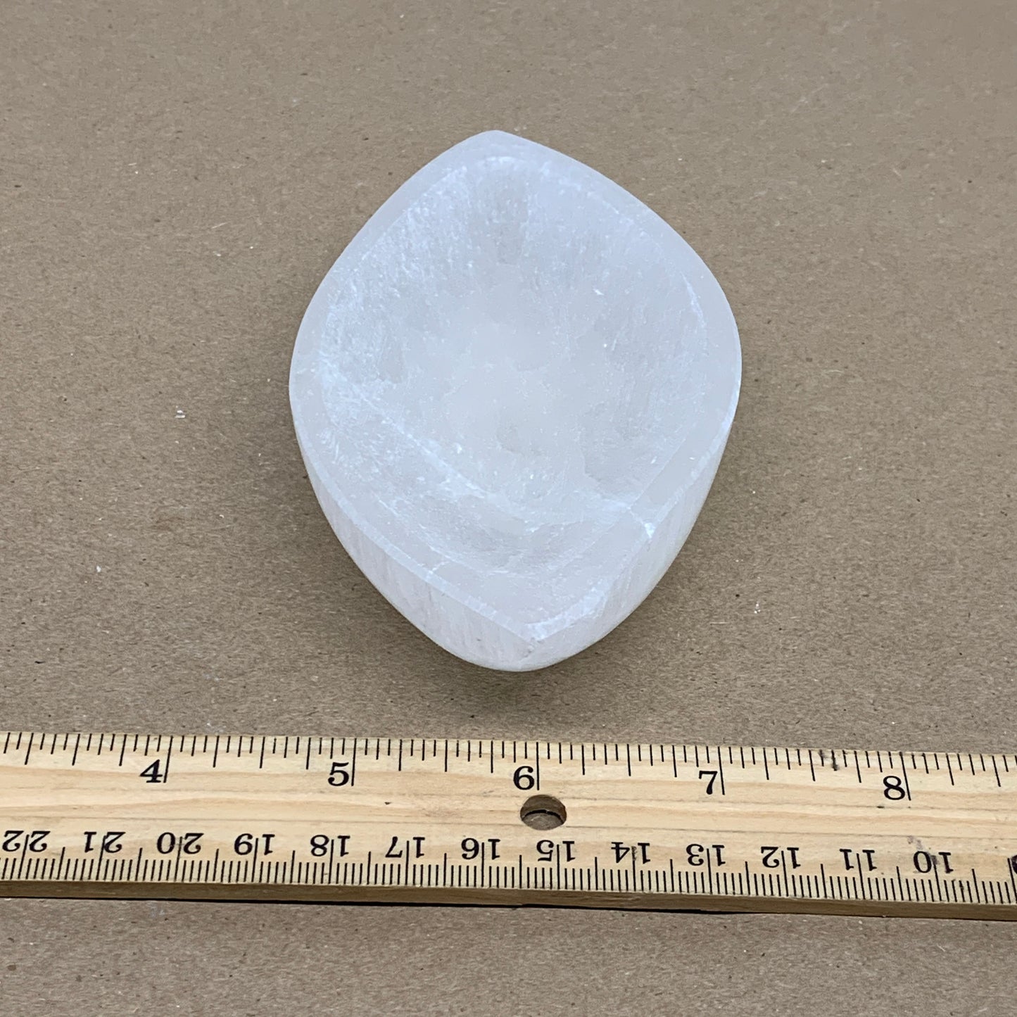227g, 4.7"x2.7"x1.1", Natural Eye Shape Selenite Bowl Crystals, B36176