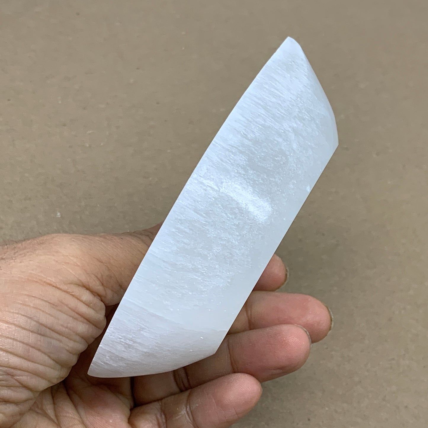 236g, 4.7"x2.7"x1.1", Natural Eye Shape Selenite Bowl Crystals, B36177