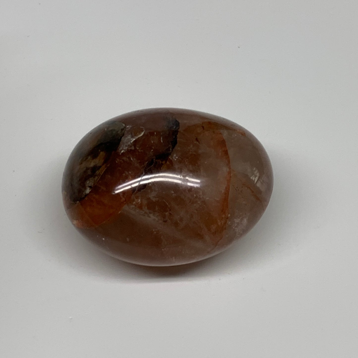 166.5g,2.3"x2.1"x1.5", Red Hematoid Fire Quartz Palm-Stone Crystal Polished, B30