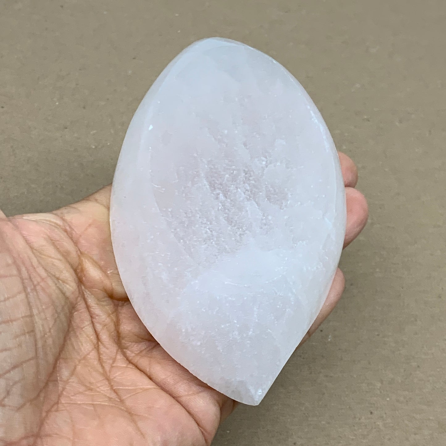 236g, 4.7"x2.7"x1.1", Natural Eye Shape Selenite Bowl Crystals, B36177