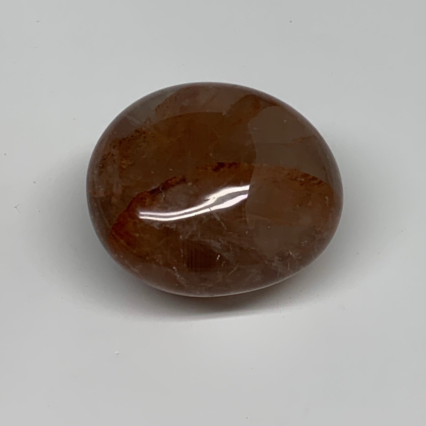 166.5g,2.3"x2.1"x1.5", Red Hematoid Fire Quartz Palm-Stone Crystal Polished, B30