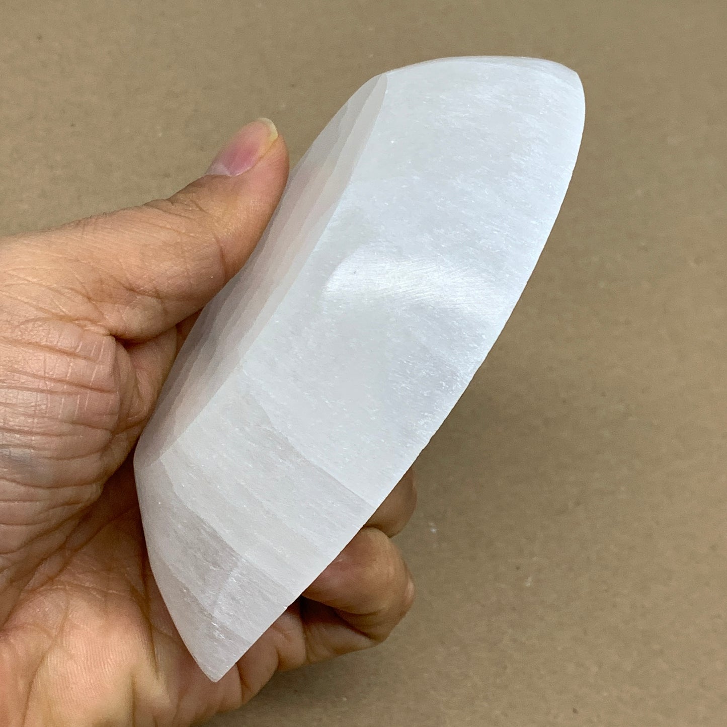 236g, 4.7"x2.7"x1.1", Natural Eye Shape Selenite Bowl Crystals, B36177
