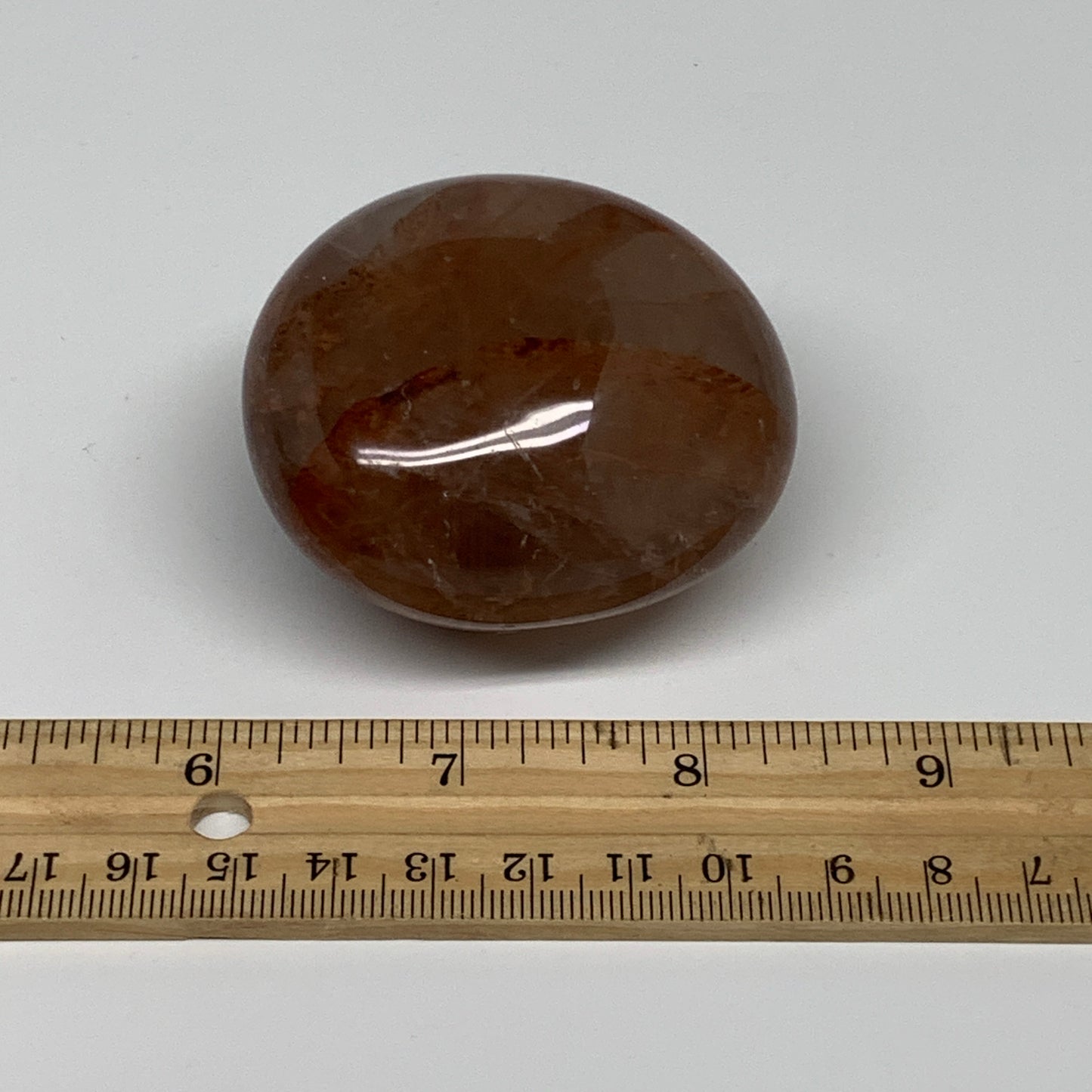 166.5g,2.3"x2.1"x1.5", Red Hematoid Fire Quartz Palm-Stone Crystal Polished, B30