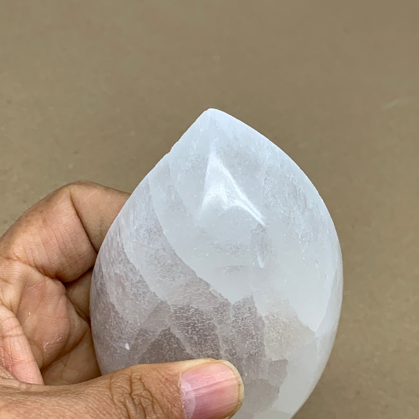 236g, 4.7"x2.7"x1.1", Natural Eye Shape Selenite Bowl Crystals, B36177