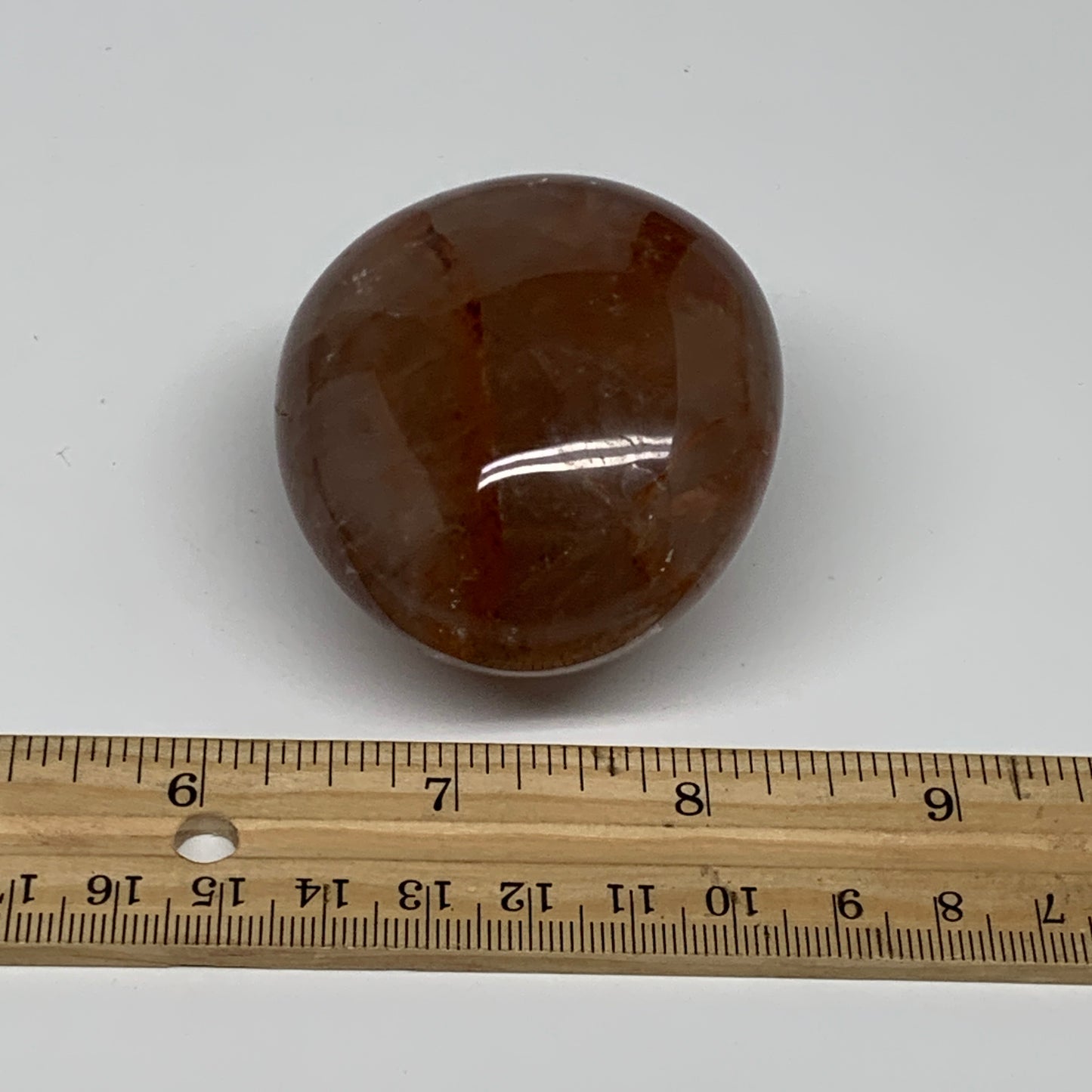 166.5g,2.3"x2.1"x1.5", Red Hematoid Fire Quartz Palm-Stone Crystal Polished, B30
