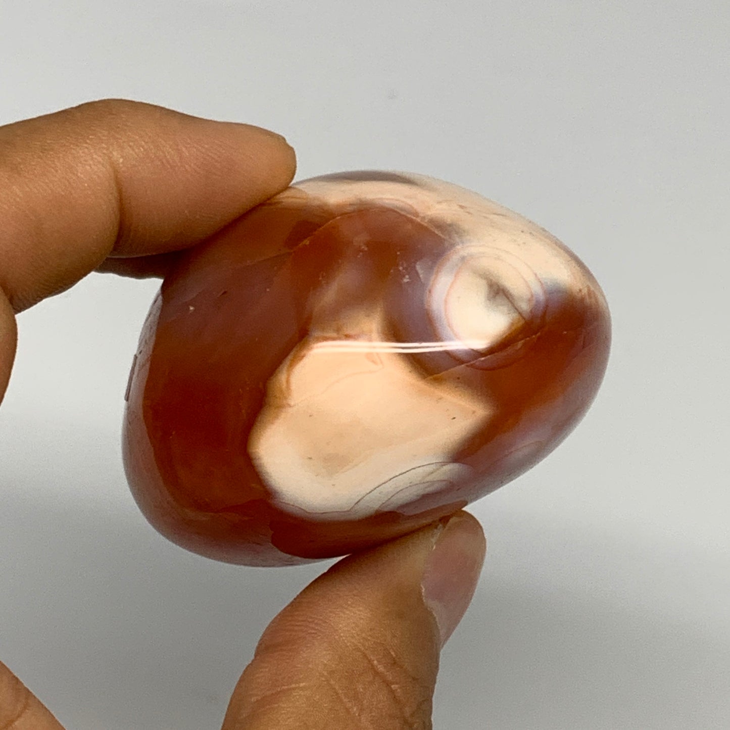 165.3g, 2.4"x2"x1.5", Red Carnelian Palm-Stone Gem Crystal Polished, B28403