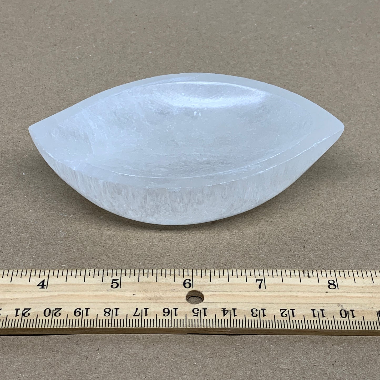 236g, 4.7"x2.7"x1.1", Natural Eye Shape Selenite Bowl Crystals, B36177