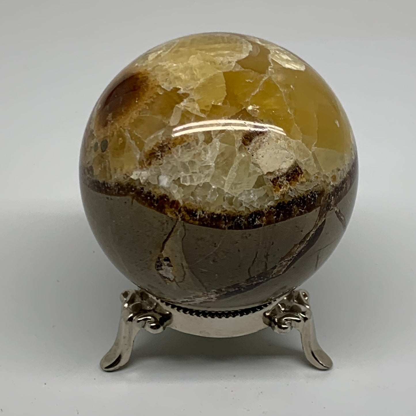 1.28 lbs, 3" (74mm), Natural Septarian Sphere Crystal Gemstone Ball, B37918