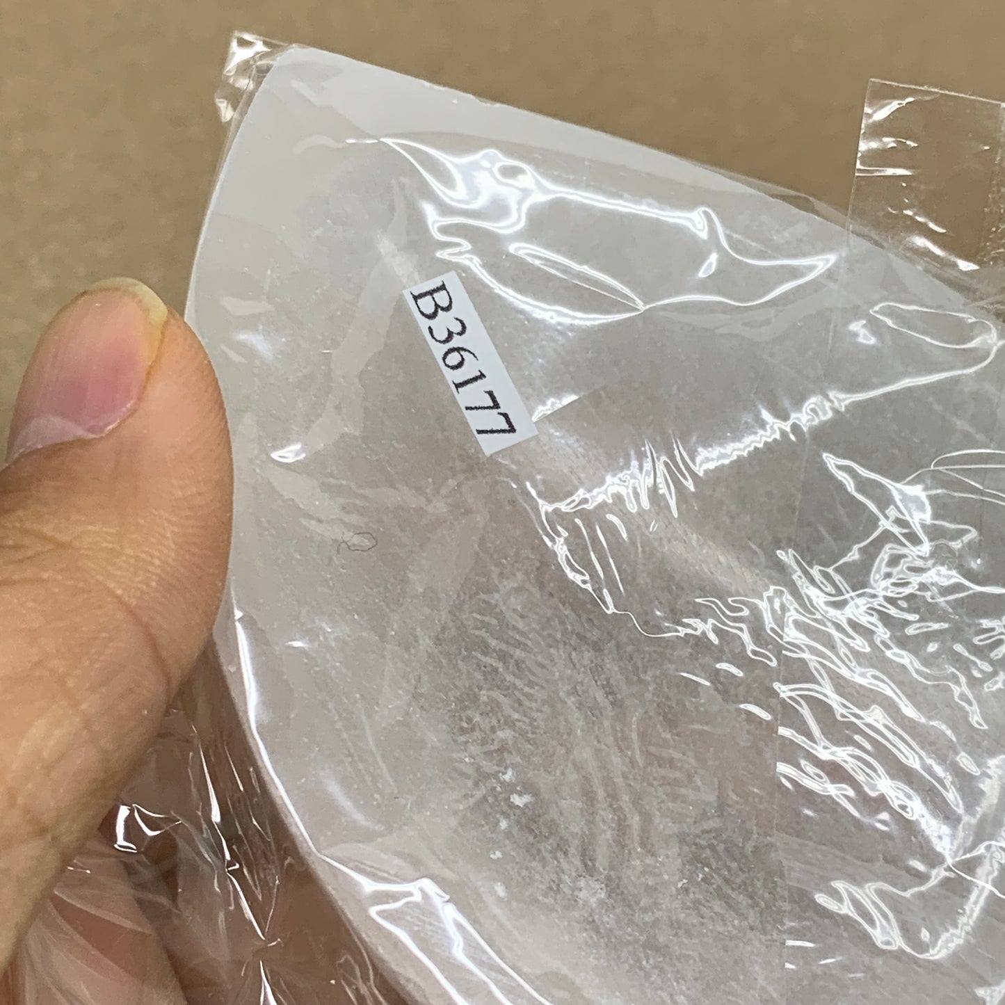 236g, 4.7"x2.7"x1.1", Natural Eye Shape Selenite Bowl Crystals, B36177