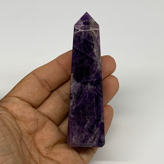 97.2g, 3.6"x1"x1" Natural Amethyst Tower Point Obelisk @Brazil, B29144