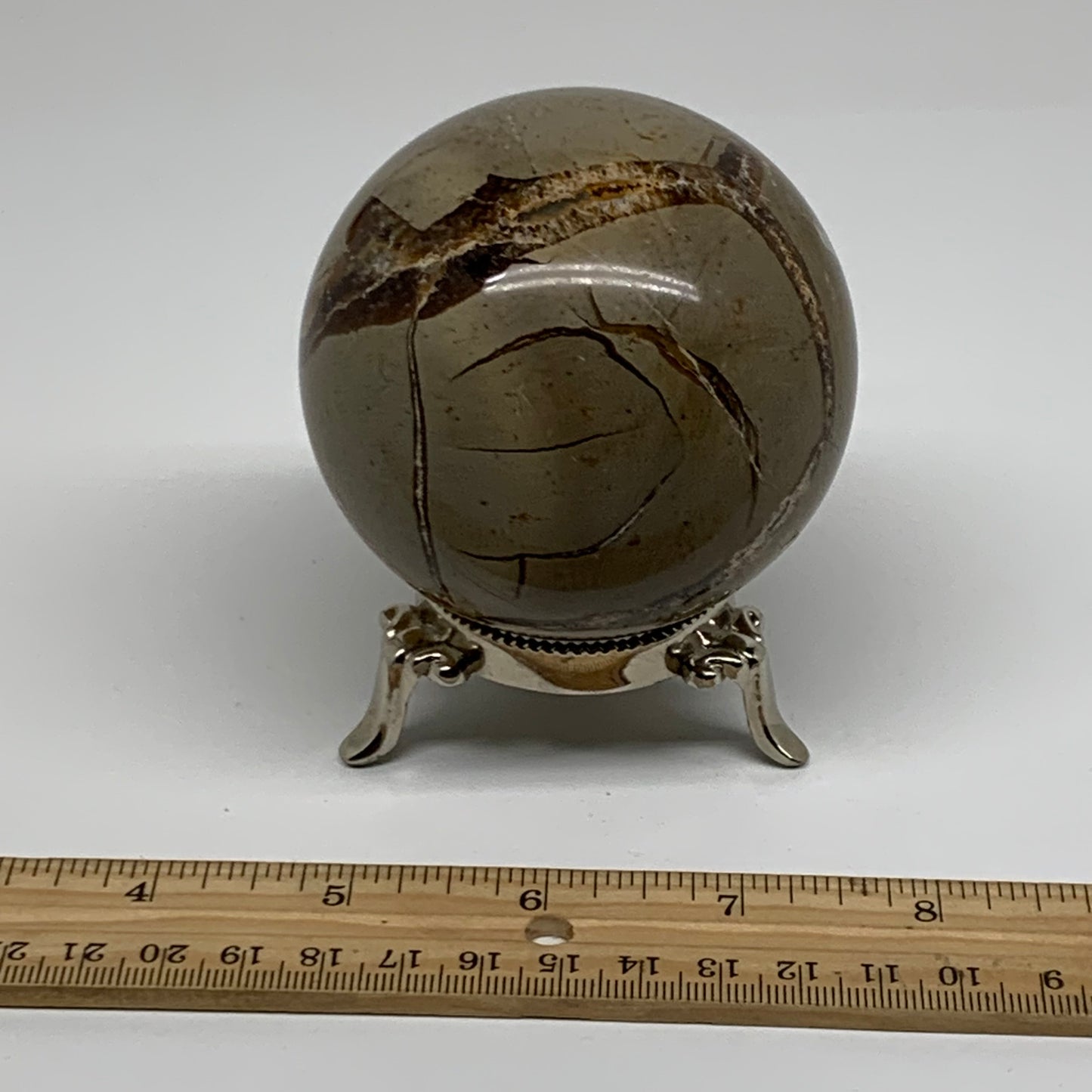 1.28 lbs, 3" (74mm), Natural Septarian Sphere Crystal Gemstone Ball, B37918