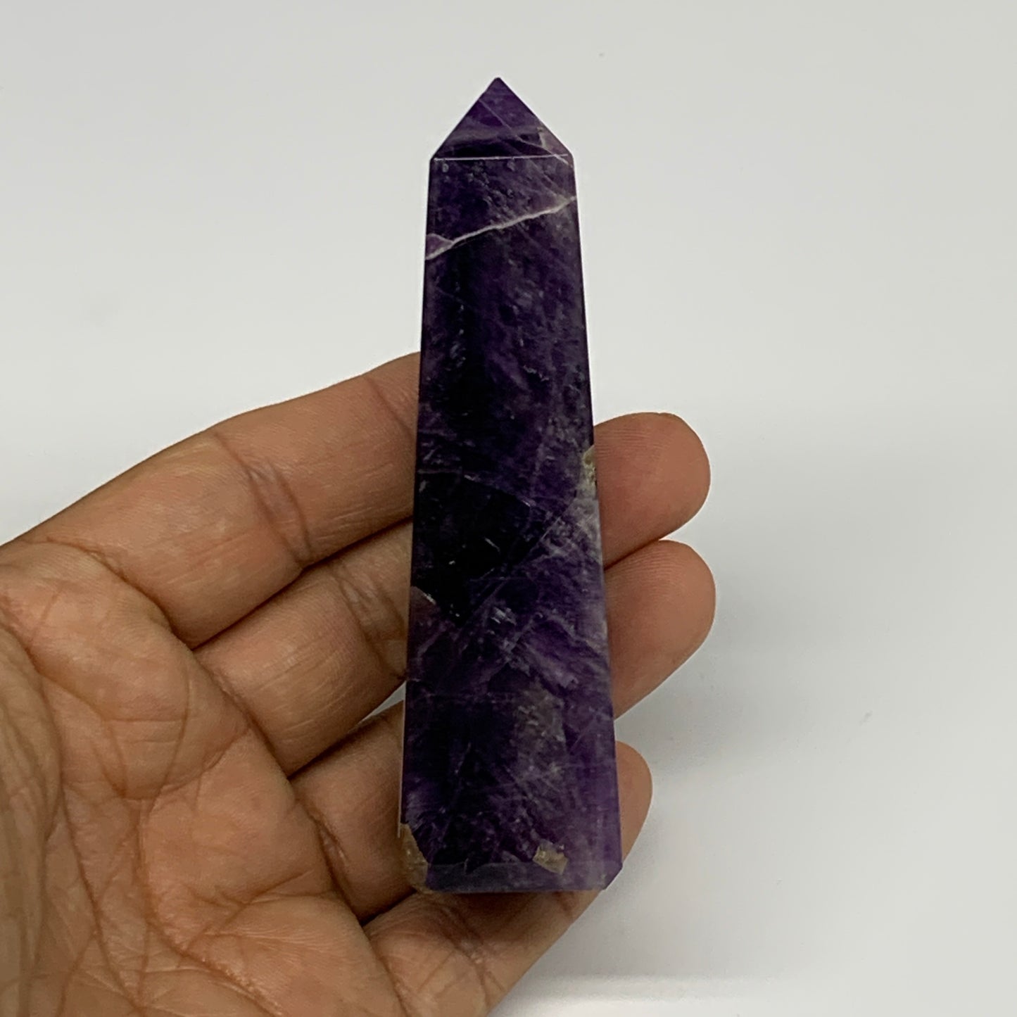 97.2g, 3.6"x1"x1" Natural Amethyst Tower Point Obelisk @Brazil, B29144