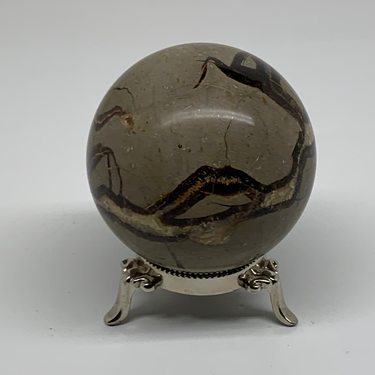 1.3 lbs, 3" (74mm), Natural Septarian Sphere Crystal Gemstone Ball, B37919