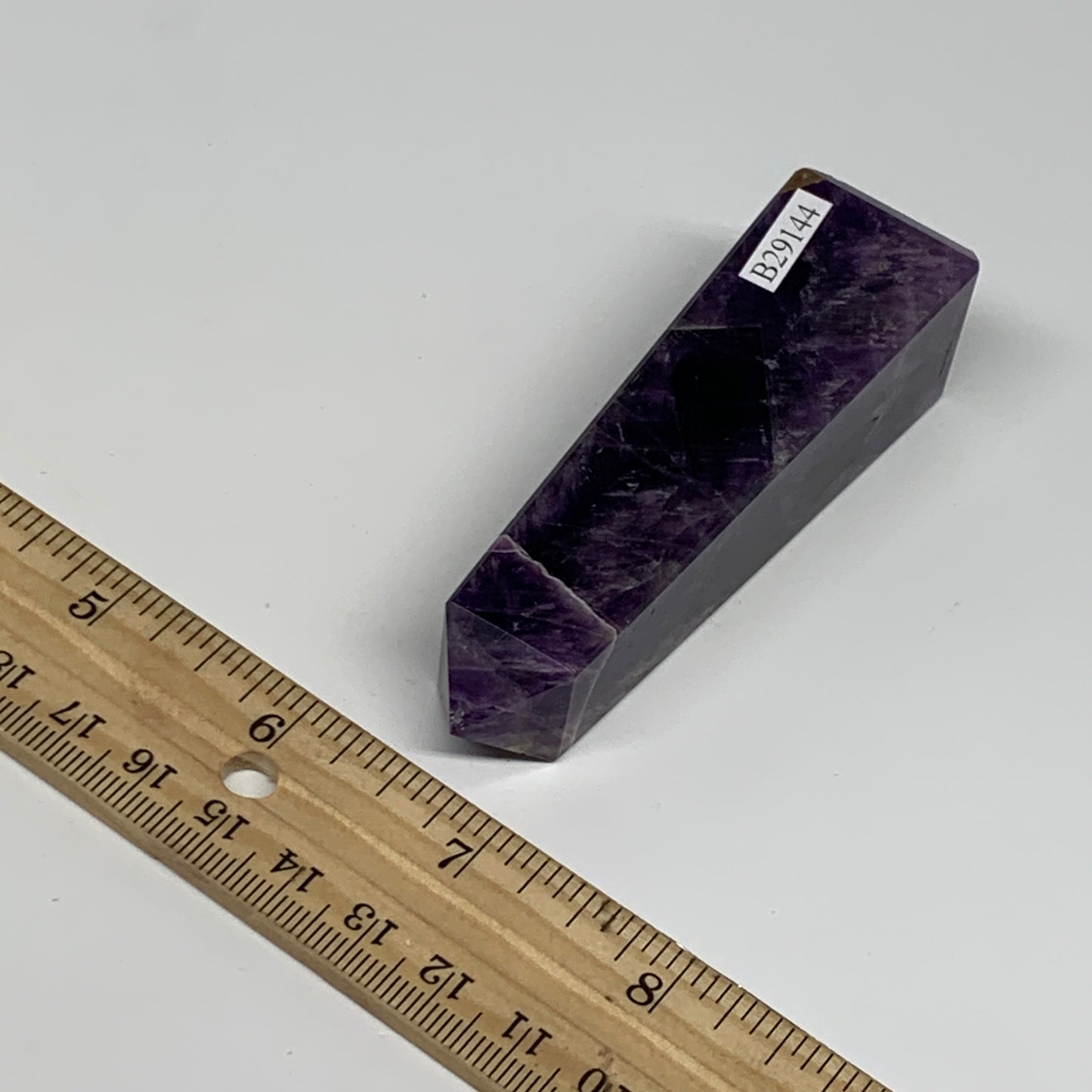 97.2g, 3.6"x1"x1" Natural Amethyst Tower Point Obelisk @Brazil, B29144