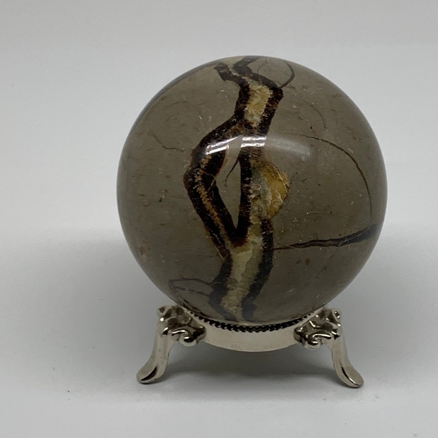 1.3 lbs, 3" (74mm), Natural Septarian Sphere Crystal Gemstone Ball, B37919