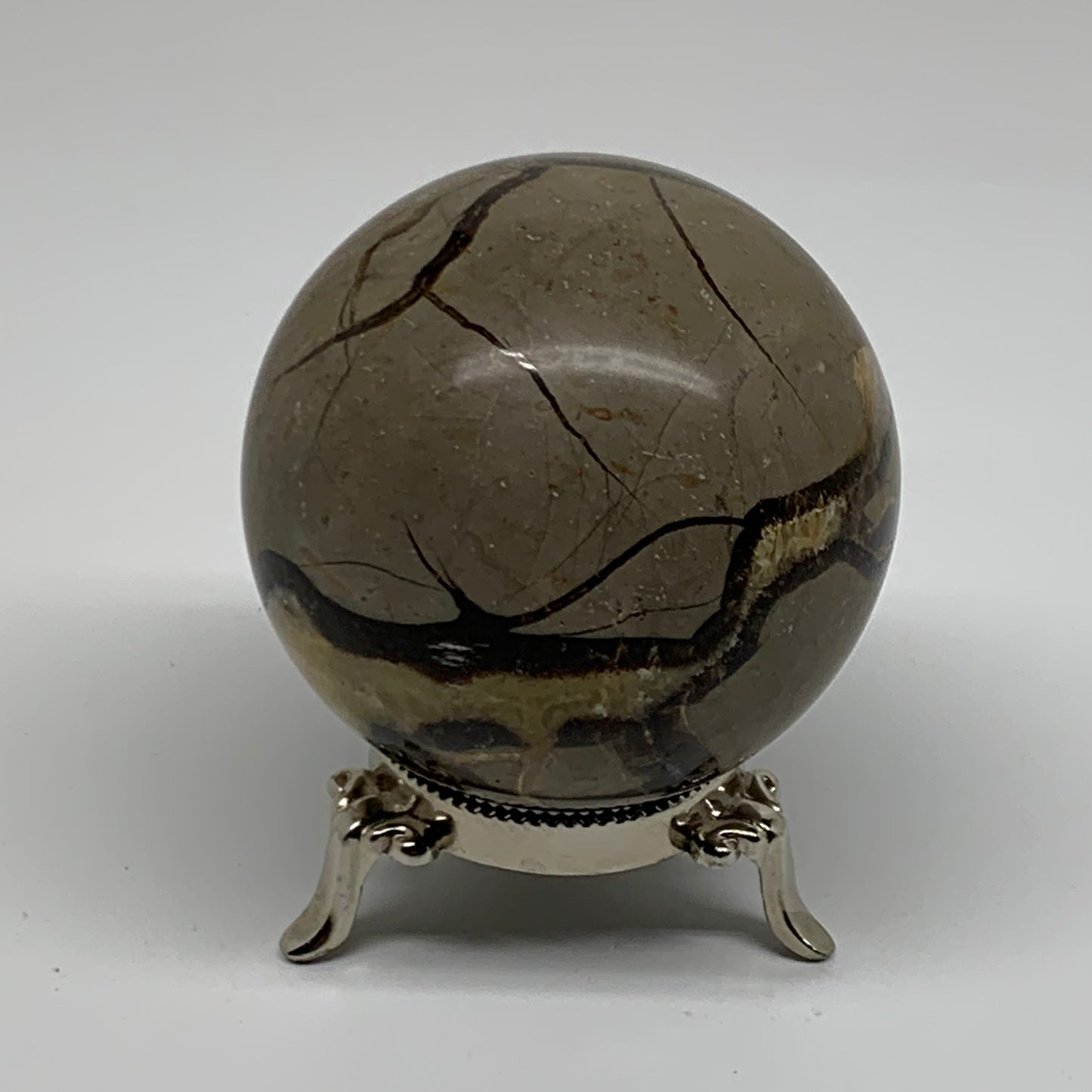 1.3 lbs, 3" (74mm), Natural Septarian Sphere Crystal Gemstone Ball, B37919