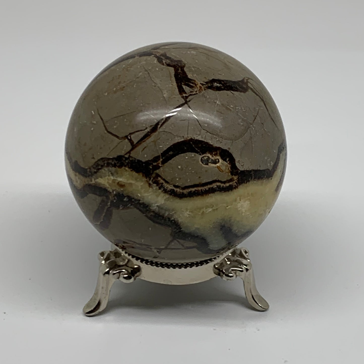 1.3 lbs, 3" (74mm), Natural Septarian Sphere Crystal Gemstone Ball, B37919