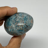 209.2g, 2.6"x2"x1.4", Blue Apatite Palm-Stone Polished @Madagascar, B31479