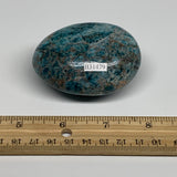209.2g, 2.6"x2"x1.4", Blue Apatite Palm-Stone Polished @Madagascar, B31479