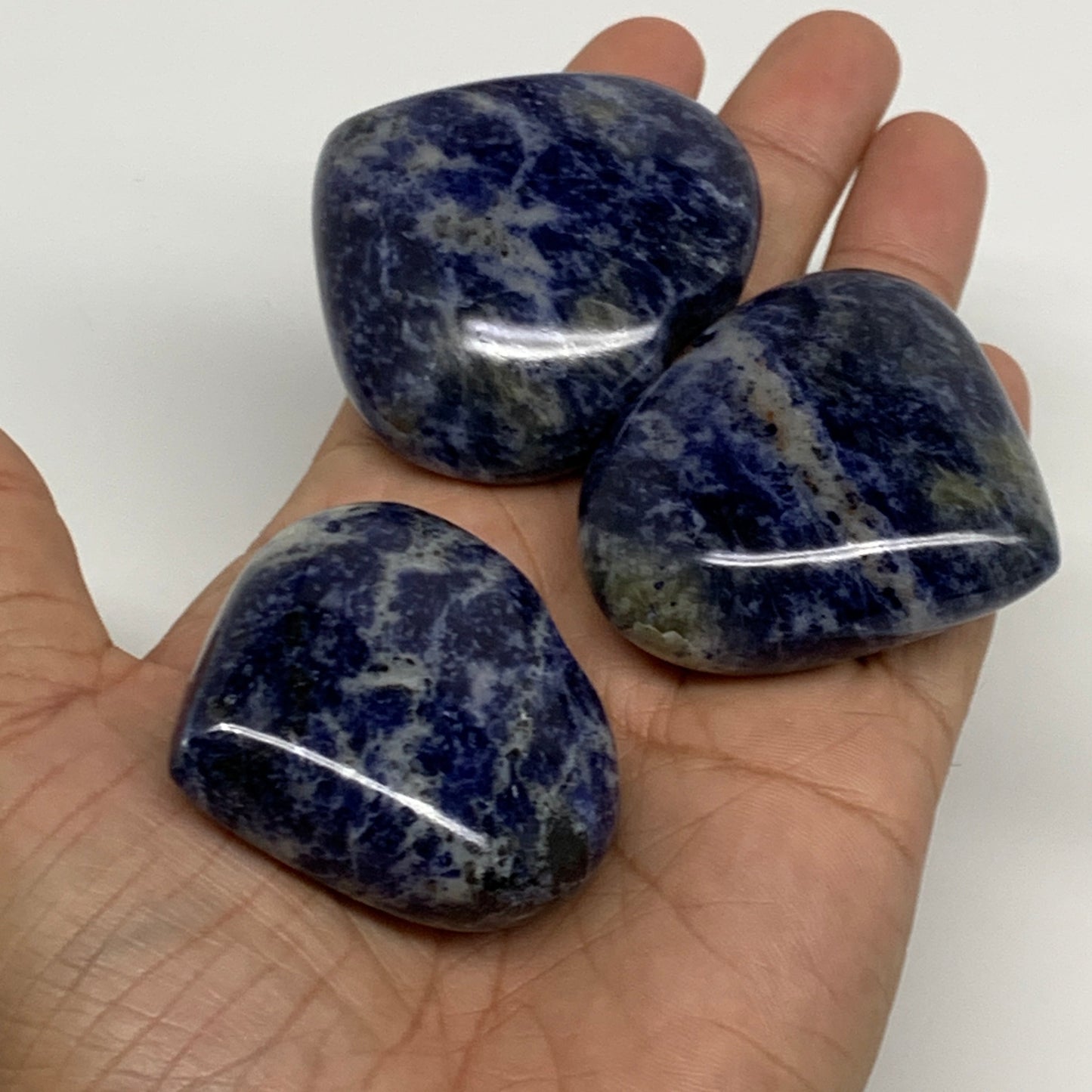 1130g (2.49 lbs) ,17 pcs, 1.7"- 2", Sodalite Hearts Polished Gemstone, B34880