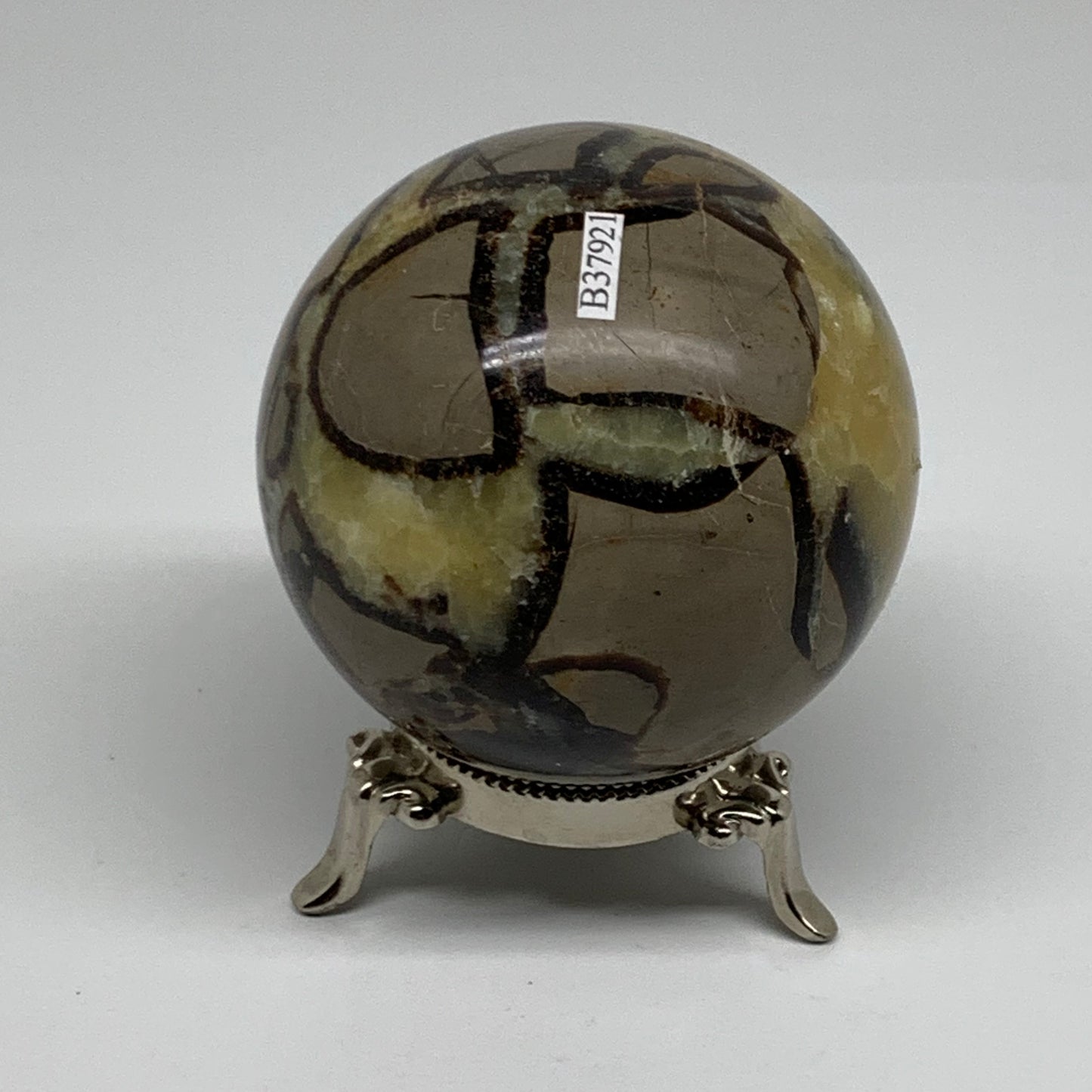 1.35 lbs, 3" (76mm), Natural Septarian Sphere Crystal Gemstone Ball, B37921