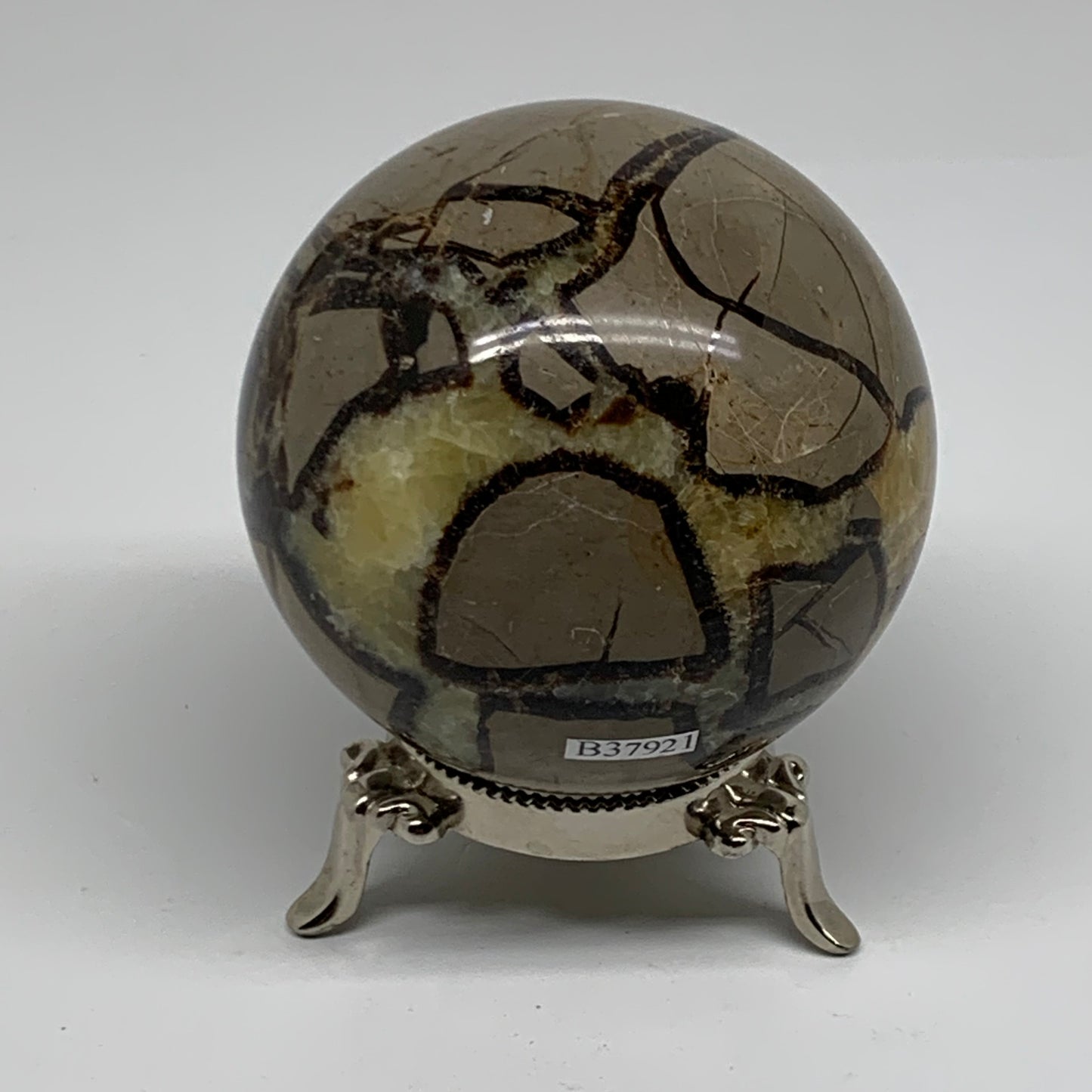 1.35 lbs, 3" (76mm), Natural Septarian Sphere Crystal Gemstone Ball, B37921
