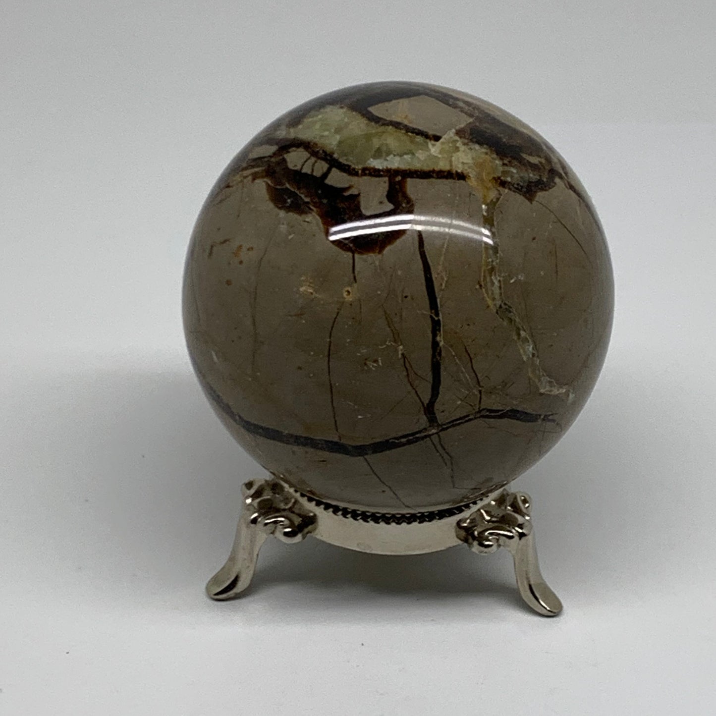 1.35 lbs, 3" (76mm), Natural Septarian Sphere Crystal Gemstone Ball, B37921