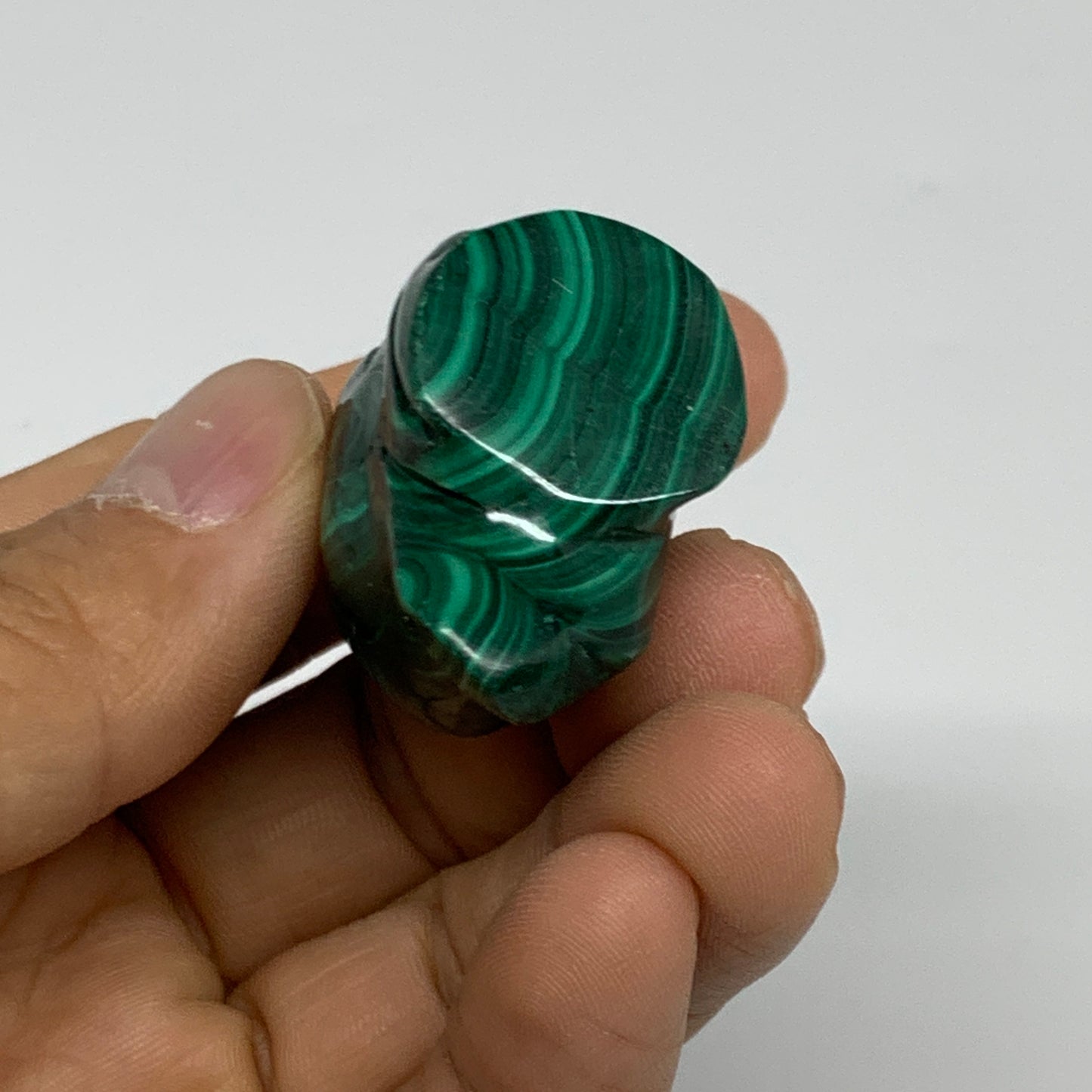 50.8g, 1.9"x1.3"x0.8" Natural Solid Malachite Penguin Figurine @Congo, B32789