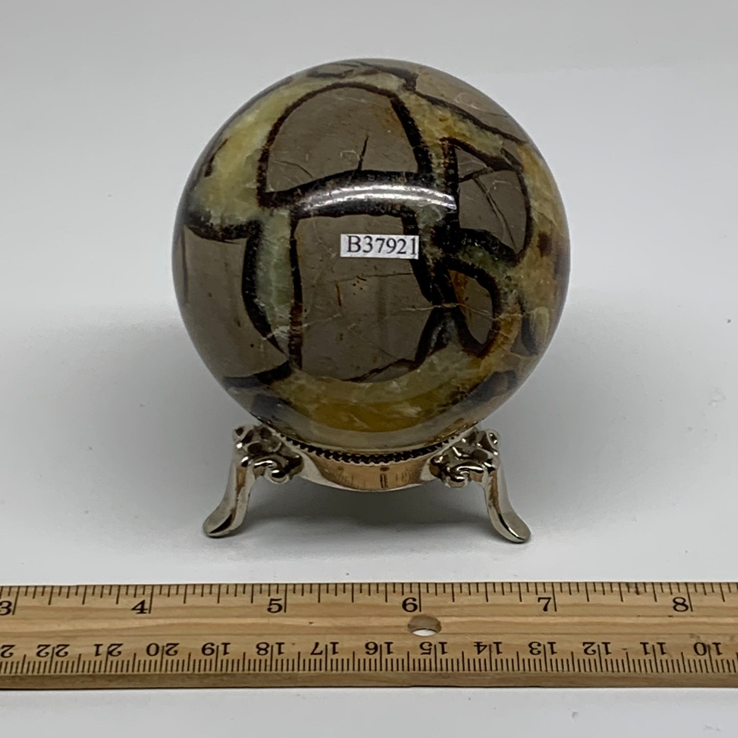 1.35 lbs, 3" (76mm), Natural Septarian Sphere Crystal Gemstone Ball, B37921