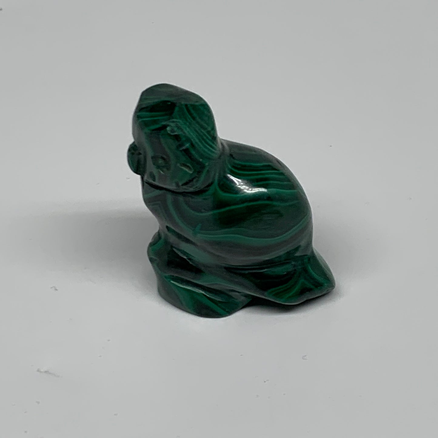 50.8g, 1.9"x1.3"x0.8" Natural Solid Malachite Penguin Figurine @Congo, B32789