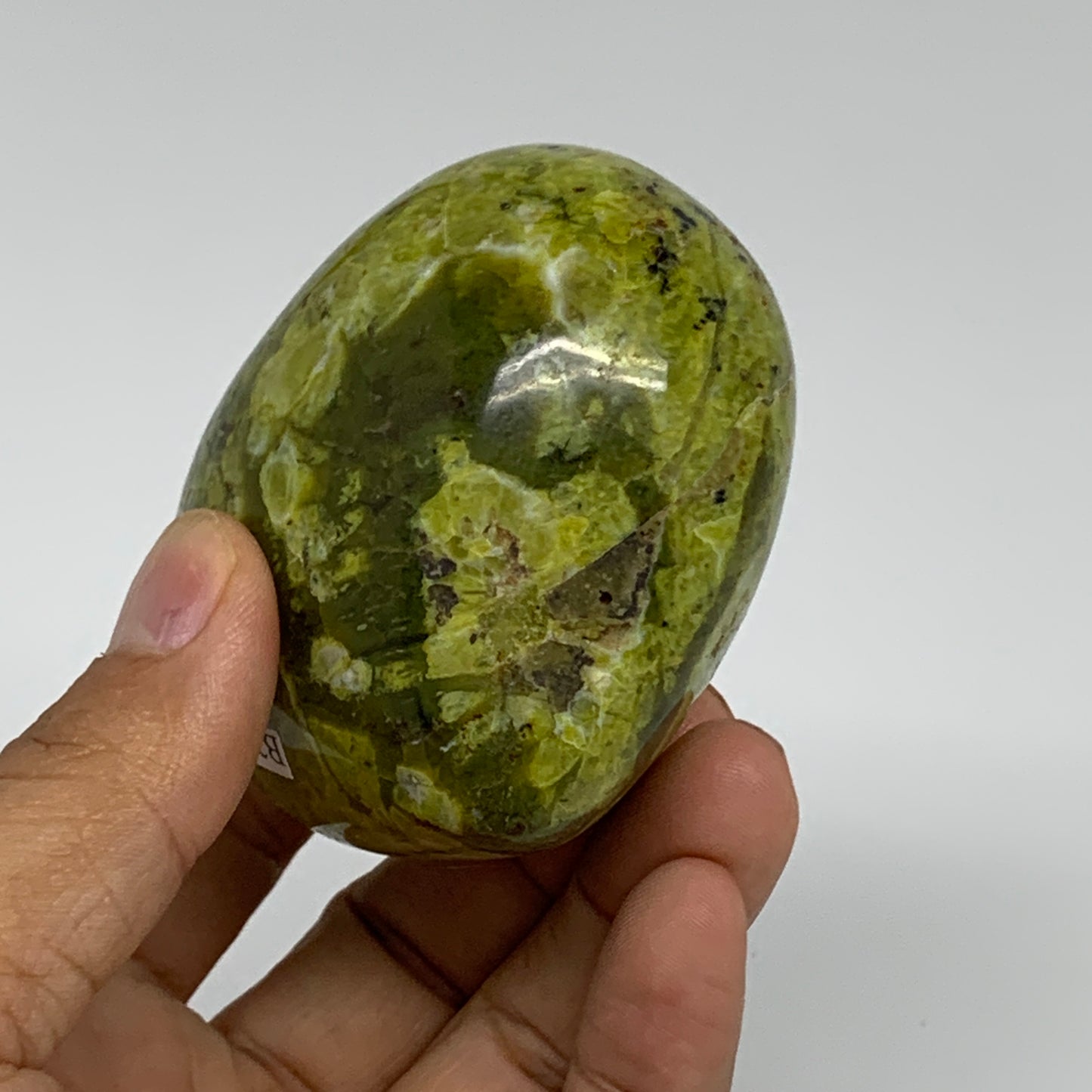 242g,2.6"x2.8"x1.9", Green Opal Heart Polished Gemstone Crystal, B35619