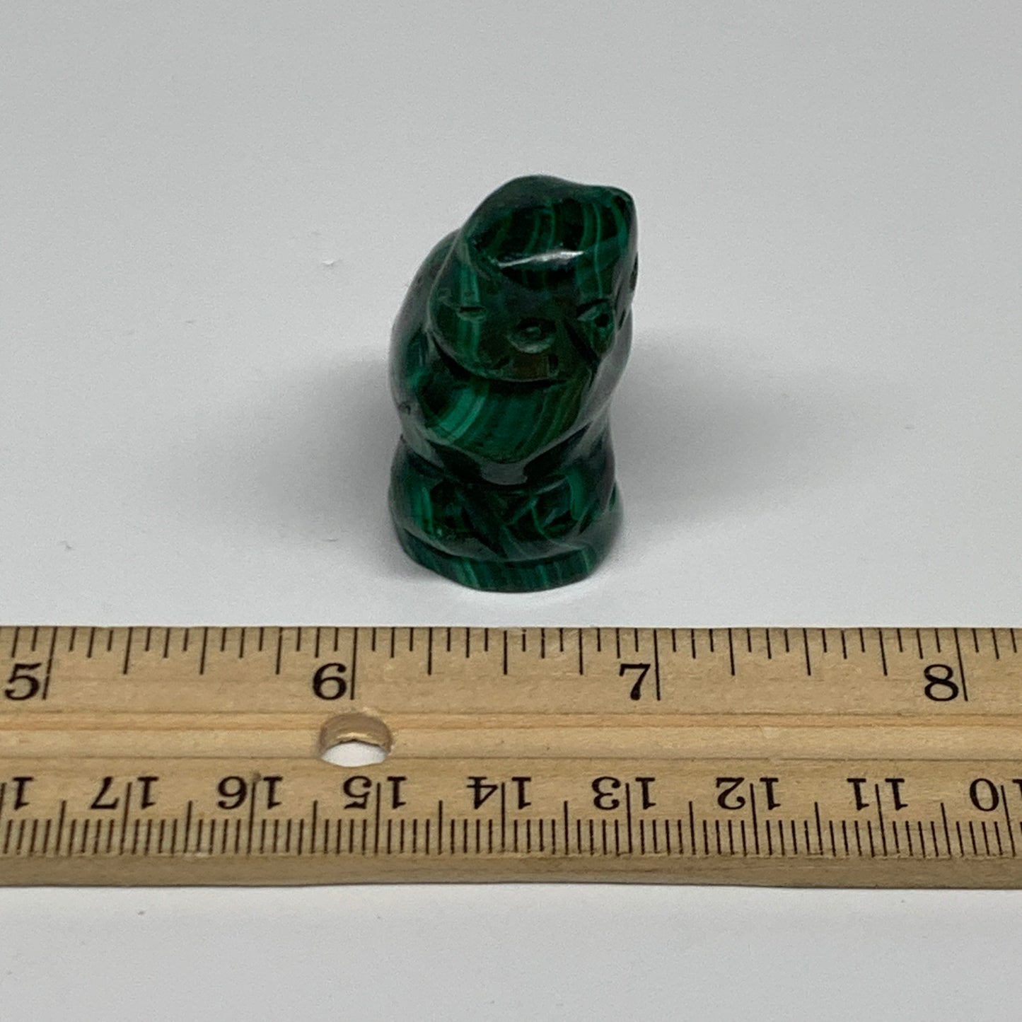 50.8g, 1.9"x1.3"x0.8" Natural Solid Malachite Penguin Figurine @Congo, B32789