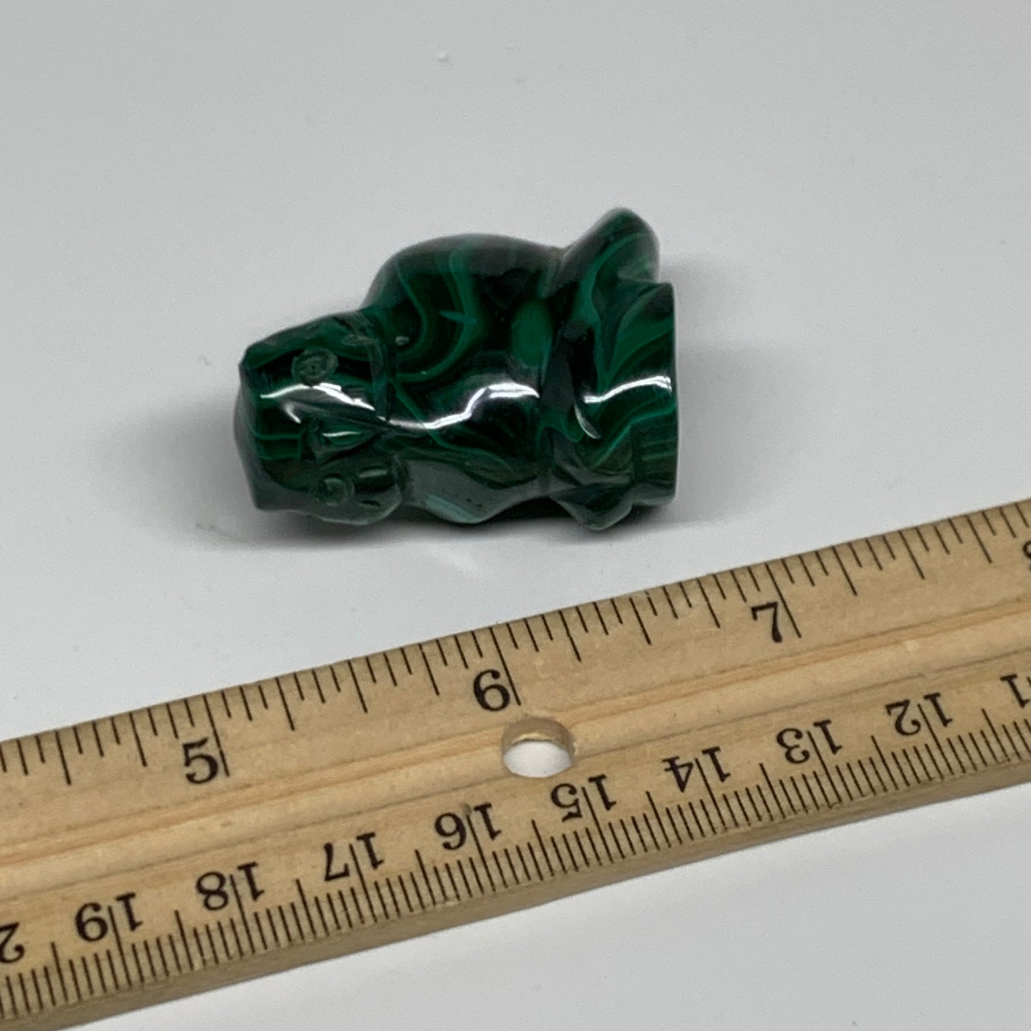 50.8g, 1.9"x1.3"x0.8" Natural Solid Malachite Penguin Figurine @Congo, B32789