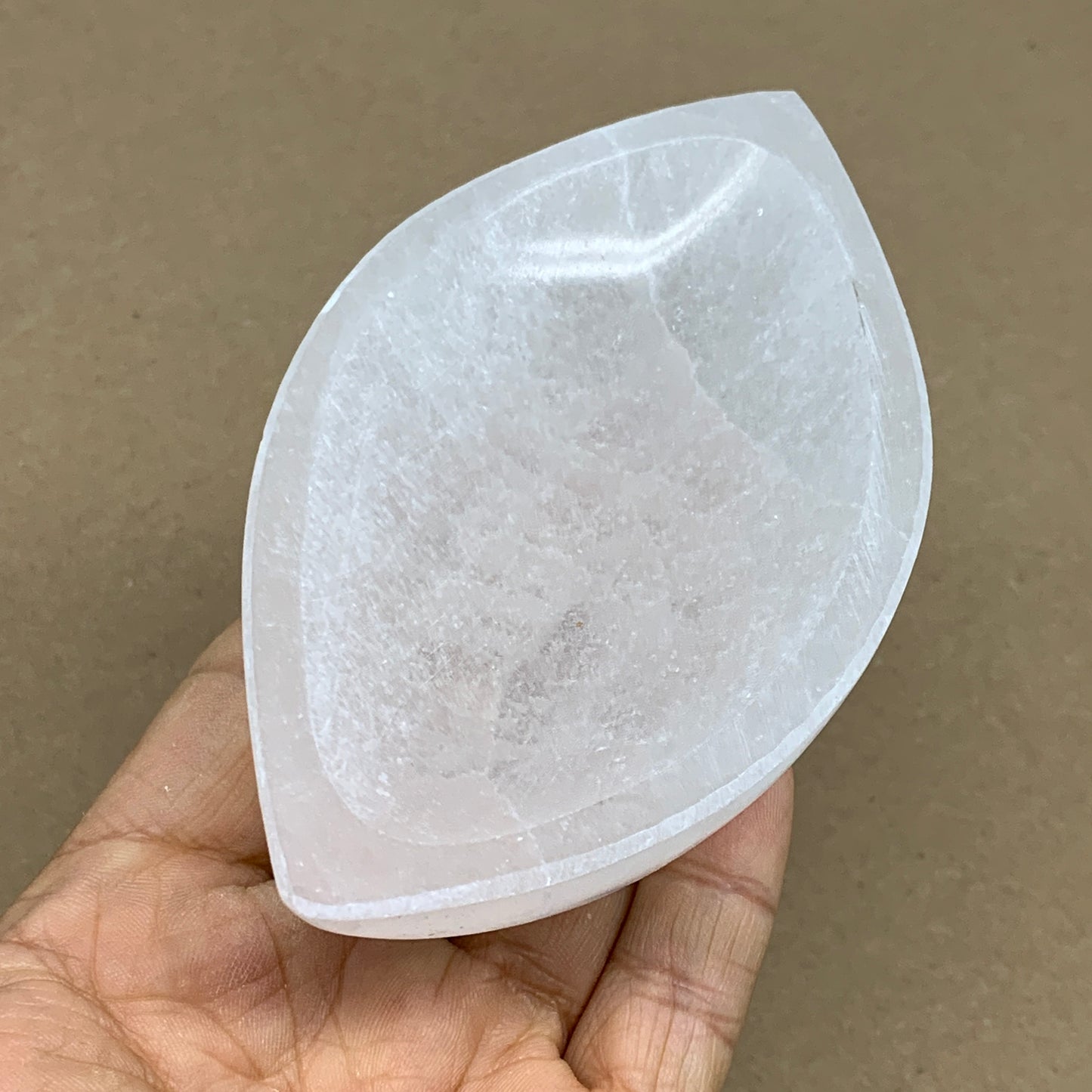 233g, 4.7"x2.7"x1.1", Natural Eye Shape Selenite Bowl Crystals, B36182