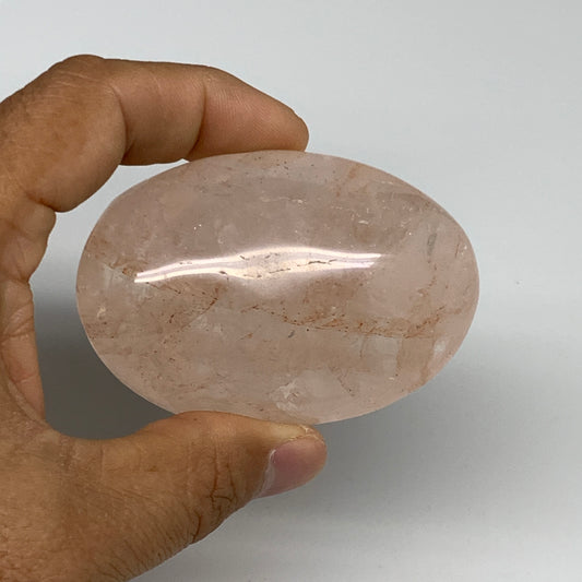 126.6g,2.7"x1.9"x1", Red Hematoid Fire Quartz Palm-Stone Crystal Polished, B3063