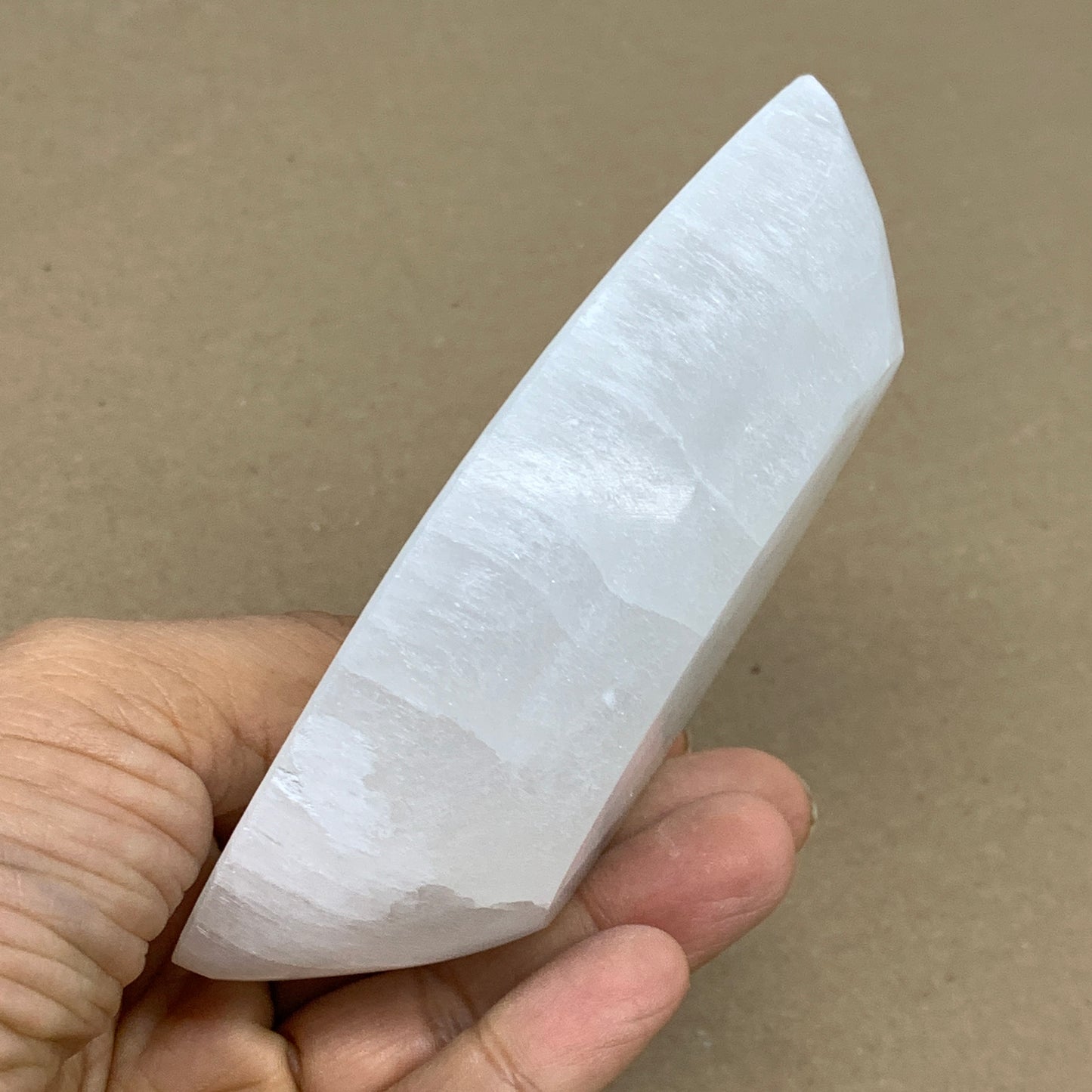 233g, 4.7"x2.7"x1.1", Natural Eye Shape Selenite Bowl Crystals, B36182