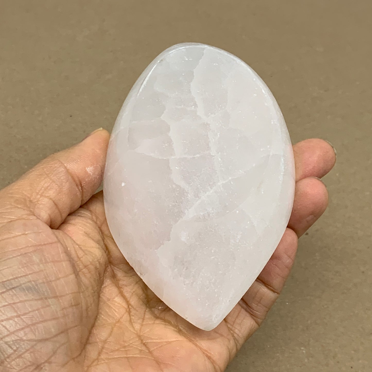 233g, 4.7"x2.7"x1.1", Natural Eye Shape Selenite Bowl Crystals, B36182